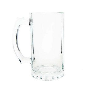 Caneca chopp vidro cristal 475ml Sublimação