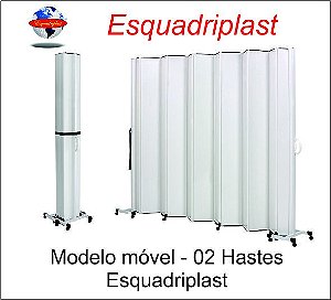 Biombo Sanfonado Móvel Largura 2,41 x 1,85 Altura 02 Hastes cor Branco