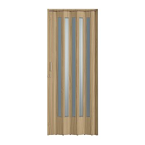 Porta Sanfonada Translucida Carvalho Prata com Trinco - BCF Plasticos - Esquadriplast