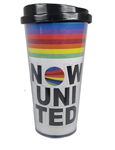 Copo Térmico Personalizado C/ Tampa Now United Branco 480ml
