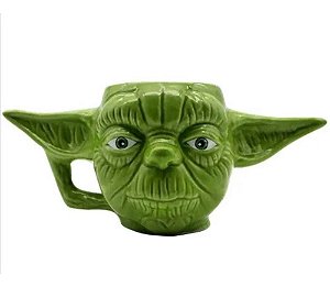 Caneca 3d Porcelana Mestre Yoda Star Wars Disney 400ml