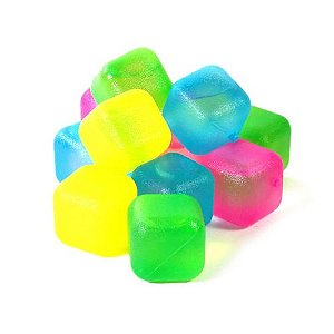 Kit 10 Cubos Gelo Artificial Ecológico Colorido Reutilizável