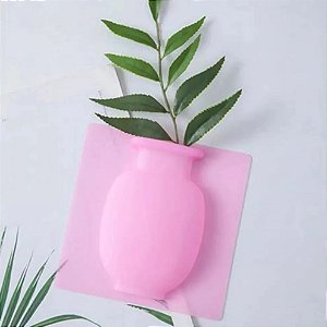 Vaso Adesivo Em Silicone De Parede Vidros P/ Flores Vasinho Rosa