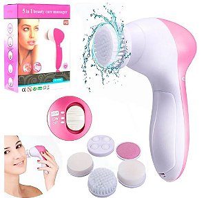 Aparelho Massageador P/ Limpeza Escova Facial 5 Em 1