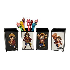 Porta Objetos Lápis Canetas One Piece Personagens Organizado