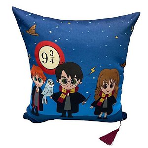 Capa De Almofada Harry Potter Personagens 40x40cm Decoração