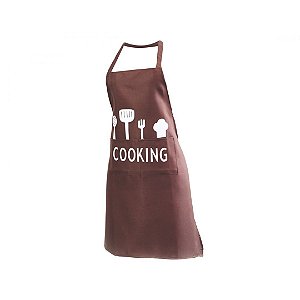 Avental C/ Bolso Preto P/ Cozinha Cooking - Churrasqueiro