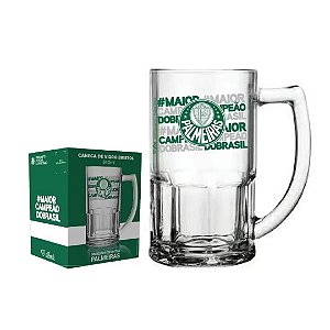 Caneca De Vidro Palmeiras Maior Campeão Chopp Cerveja 340ml