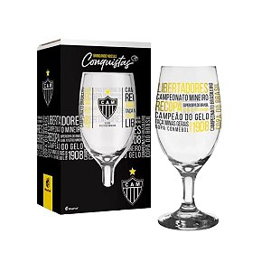 Taça De Vidro Windsor Atlético Mg Galo Títulos Galão 330ml