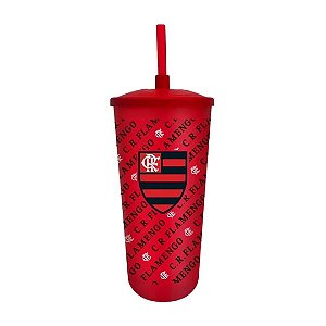 Copo Plástico Clube De Regatas Flamengo Com Canudo Oficial