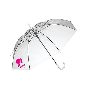 Guarda Chuva Da Barbie Automático Transparente Sombrinha