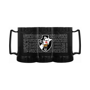 Caneca De Gel Preta Vasco Gigante Da Colina Escrita 400ml