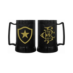 Caneca De Gel Preta Botafogo Escudo Dourado 400ml