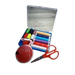 Kit Costura Agulheiro 27 Peças Com Estojo Linha Agulha Completo