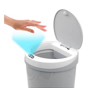 Lixeira Automática Recarregável Usb Sensor Frontal Lateral