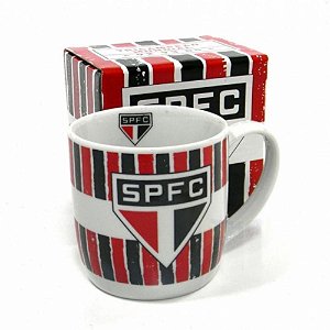 Caneca de Porcelana Decorada Sao Paulo Tricolor 250ml