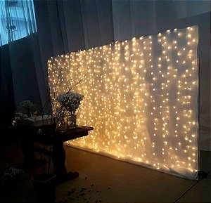 Cortina Led Com 500 Leds Fixos 3,0m X 2,5m 127v Festas Quente