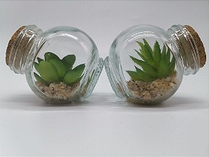 Plantas Mini Suculentas Artificiais Potinho De Vidro