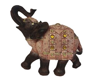 Elefante Indiano Grande Estatueta Da Sorte Decoração Resina