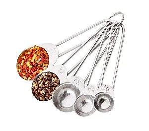 Kit Colheres Medidoras 5 Peças Inox Medidas Cozinha