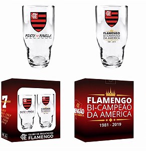 Conjunto 2 Copos Flamengo 410ml - Comemorativo Bi da America