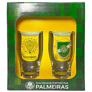 Kit 2 Copos Draft Palmeiras Porco - 410ml - Deca