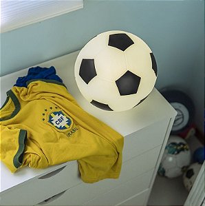 Abajur Infantil Luminária Bola De Futebol Quarto Bebê Menino