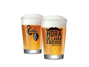 Copo De Cerveja Caldereta Cacildis Vidro 300ml - Hora De Lavar Os Bigodis