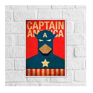 Placas Decorativa 28x20cm Mdf Capitão América