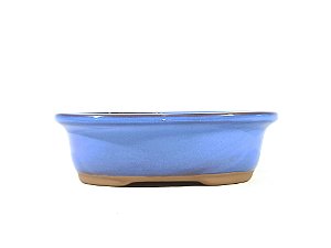 Vaso Oval Azul Literato 17,5x12x5,5cm