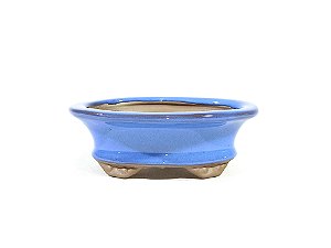 Vaso Oval Azul Literato 12x9x4cm