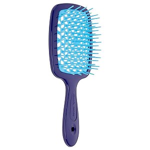 Escova de Cabelo Profissional Italiana Janeke Superbrush Azul Marinho e Azul Claro