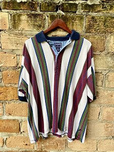 Camisa polo vintage listrada oversized G