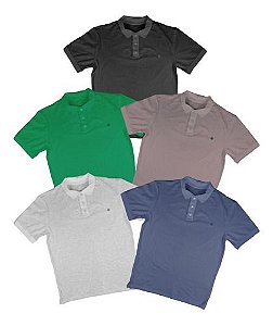 kit C/50 Camiseta polo masculina plus size atacado revenda