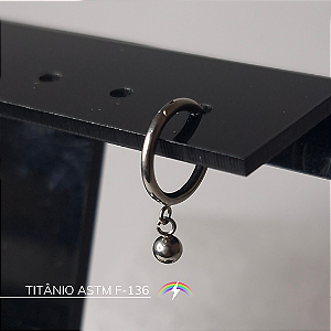 Segmento com pingente esfera - Titânio ASTM F-136