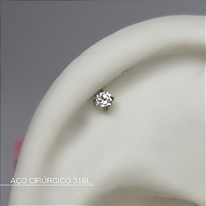 Labret ponto de luz PVD Gold - Aço Cirúrgico 316L
