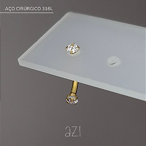 micro curvo PVD Gold ponto de luz - Aço Cirúrgico 316L