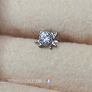 Labret gatinho com zircônia - Titânio ASTM F-136