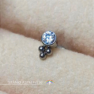 Labret mini indiano - Titânio ASTM F-136
