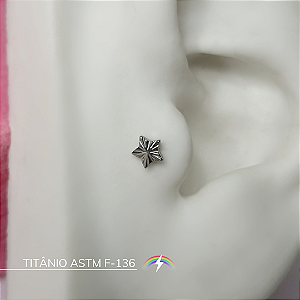 Labret estrela diamantada - Titânio ASTM F-136
