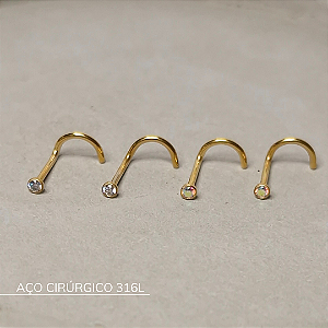 Nostril PVD Gold - Aço Cirúrgico 316L