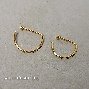 D-ring PVD Gold - Aço Cirúrgico 316L