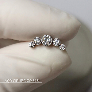 Labret cluster - Aço Cirúrgico 316L