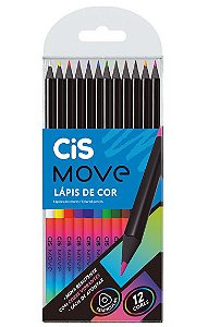 Lápis de cor Cis Move 12 cores vibrantes