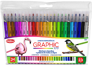 Estojo de canetas hidrográficas Graphic Goller 24 cores