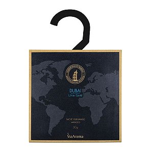 Sachê Perfumado Dubai Lírio Gold 20g Linha Mundo Via Aroma