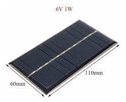 Mini Painel Solar - 6V - 1W - 110x60mm - Com Fios Soldados