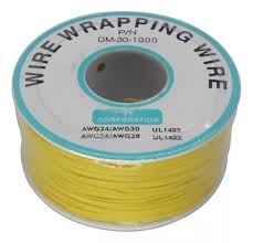 Rolo de Fio Wire Wrap 30AWG - 250 M - Amarelo