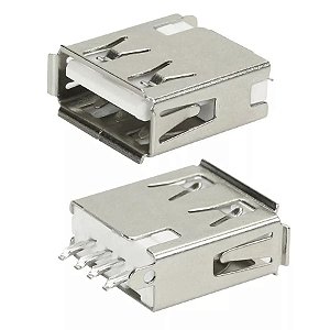 Conector USB Fêmea Tipo A 180°