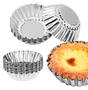 Kit 60 Forminhas De Empada Crespa No2 Empadinha Salgados Prata